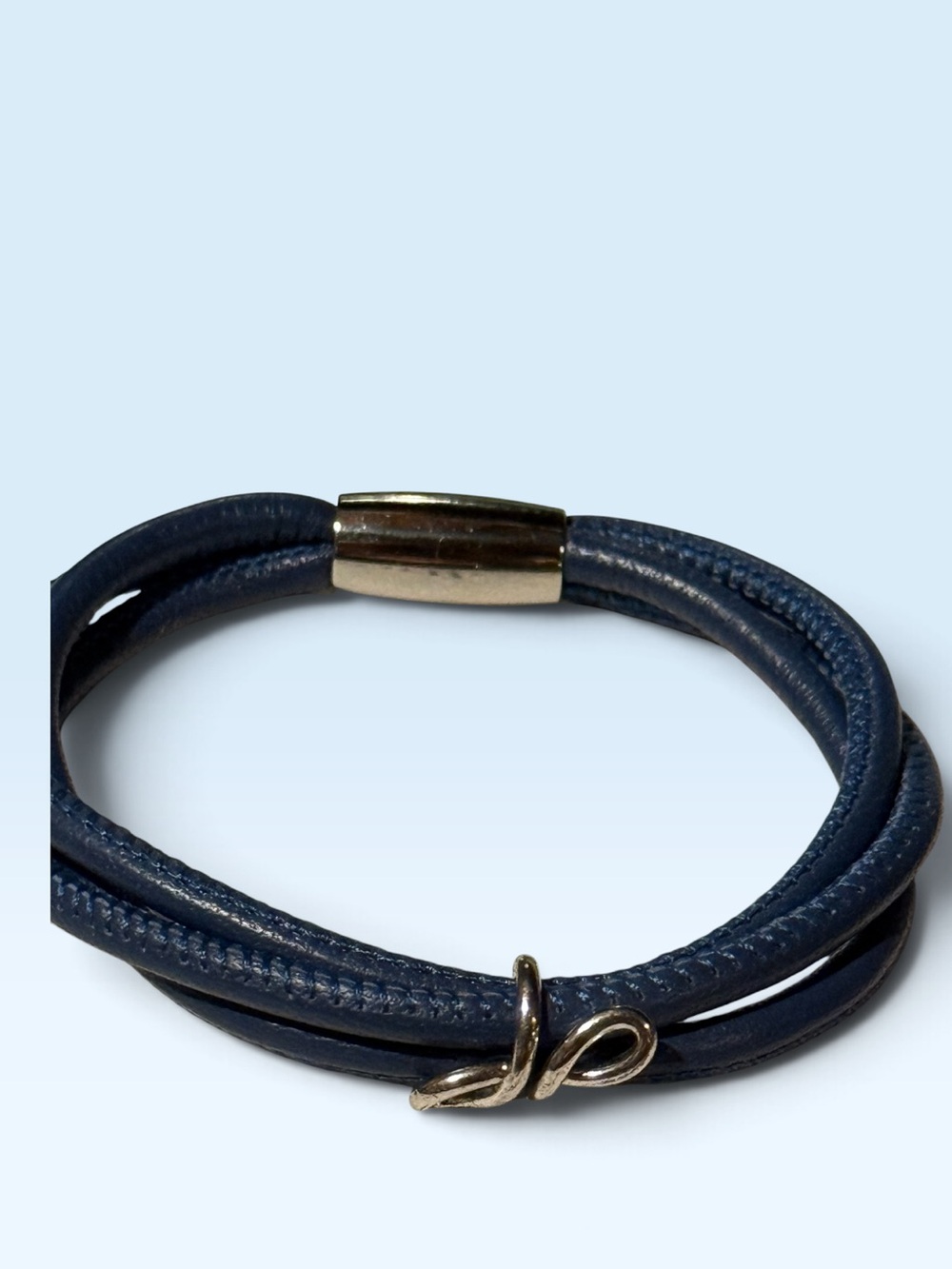 Endless Jewelry Lavender Blue &Wrap Rope Bracelet Stainless Steel Magnetic Clasp